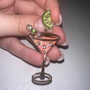 Pink martini lime earrings